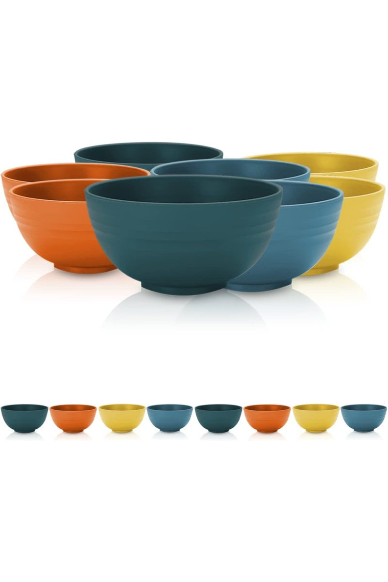 Plastic Cereal Bowl, 760 ml, Pack of 8, Unbreakable and Lightweight Bowl, Soup Bowl, BPA Free, Dishwasher Safe