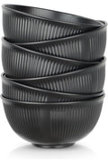Set of 6 Plastic Cereal Bowls – Unbreakable Bowls for Fruit, Breakfast, Salad, Soup, Ramen, and Snacks – Black